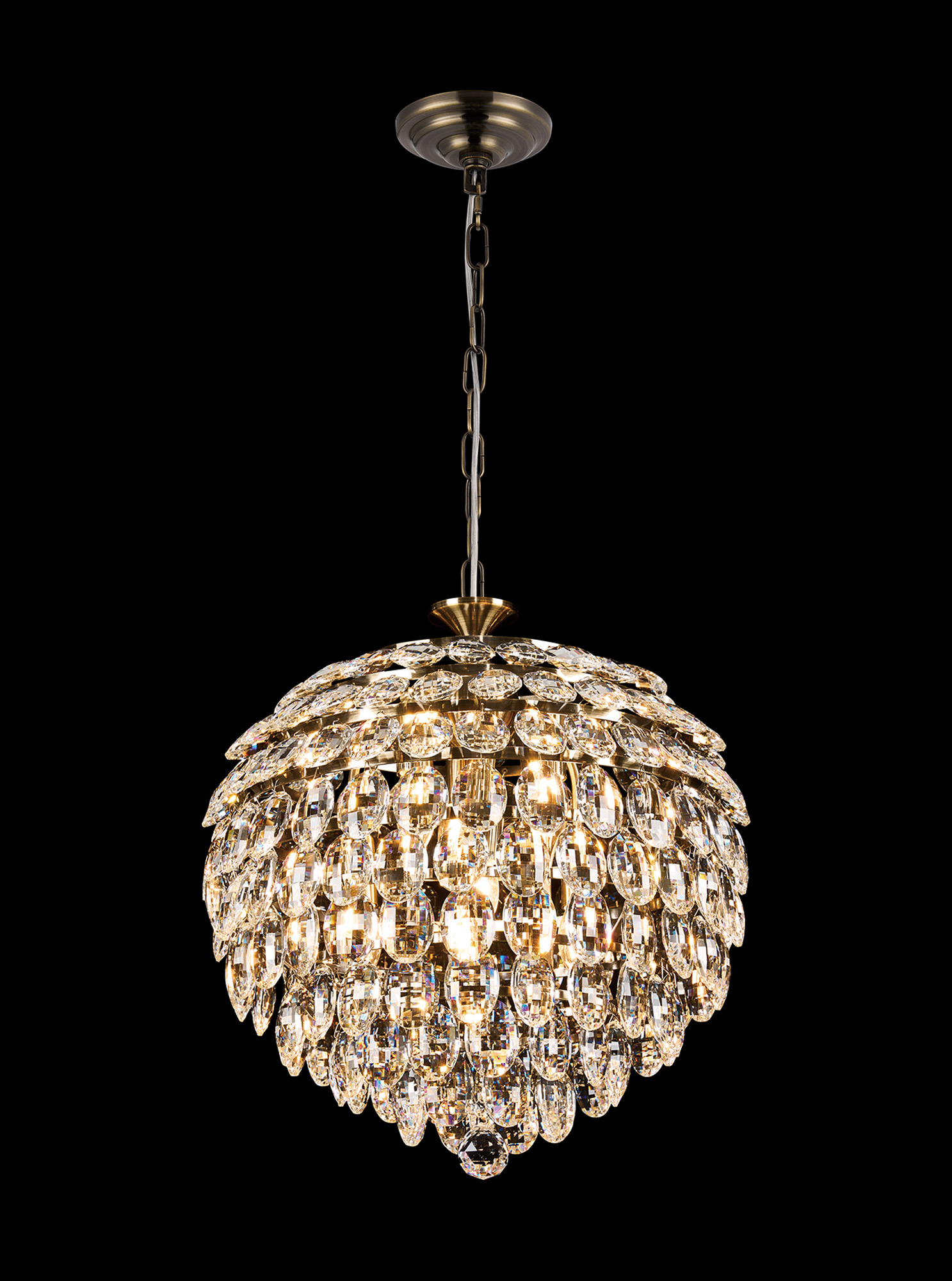 IL32804AB  Coniston Pendant 6 Light Antique Brass